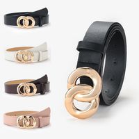 Fashion Chain Buckle Geometric Solid Color Belt Wholesale main image 1