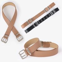 Cowboy Style Solid Color Pu Leather Iron Women'S Leather Belts main image 6