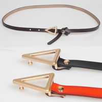 Fashion Triangle Leather Thin Belt Wholesale main image 1