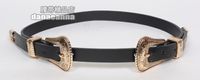 Fashion Double Head Carved Silver Buckle Thin Belt Wholesale main image 3