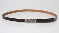 Fashion Solid Color Leather Flowers Thin Belt Wholesale main image 4
