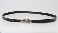 Fashion Solid Color Leather Flowers Thin Belt Wholesale main image 6