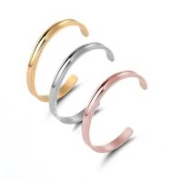 Fashion Solid Color Geometric Stainless Steel Open Bracelet main image 1