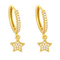 Fashion Star Moon Copper Inlaid Zircon Earrings Wholesale main image 3