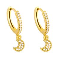 Boucles D&#39;oreilles En Zircon Incrusté De Cuivre Et Étoile De La Mode En Gros main image 4