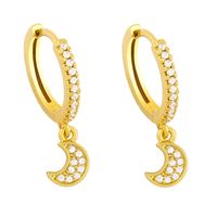 Fashion Star Moon Copper Inlaid Zircon Earrings Wholesale main image 4