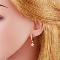 Fashion Star Moon Copper Inlaid Zircon Earrings Wholesale main image 6