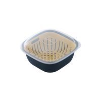 Kitchen Double-layer Drain Basket Color Mixing Storage Box Plastic Sink Drain Basket sku image 3