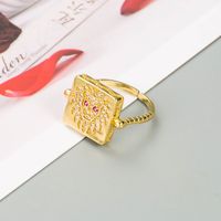 Fashion Moon Palm Hipster Copper Micro-inlaid Zircon Ring sku image 1