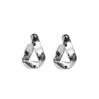 S925 Silver Needle Simple Irregular C-shaped Twisted Earrings sku image 2