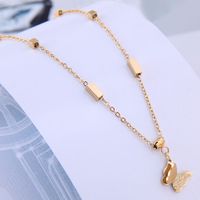 Fashion Butterfly Single Layer Titanium Steel Necklace Wholesale main image 1