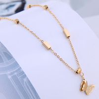 Fashion Butterfly Single Layer Titanium Steel Necklace Wholesale main image 2