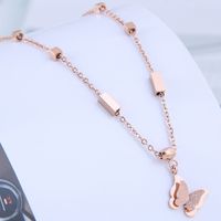Fashion Butterfly Single Layer Titanium Steel Necklace Wholesale main image 3