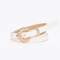 Fashion Solid Color Twist Buckle Thin Alloy Belt Wholesale sku image 3