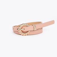 Fashion Solid Color Twist Buckle Thin Alloy Belt Wholesale sku image 4