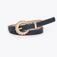 Fashion Solid Color Twist Buckle Thin Alloy Belt Wholesale sku image 5