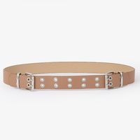 Cowboy Style Solid Color Pu Leather Iron Women'S Leather Belts sku image 2