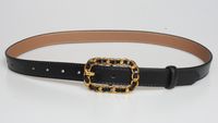 Fashion Leather Black Two-layer Cowhide Belt Wholesale sku image 2