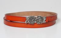 Fashion Solid Color Leather Flowers Thin Belt Wholesale sku image 3
