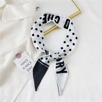 Fashion Streamer Printing Bow Silk Scarf Wholesale sku image 29