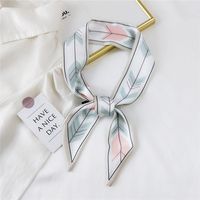 Fashion Streamer Printing Bow Silk Scarf Wholesale sku image 7