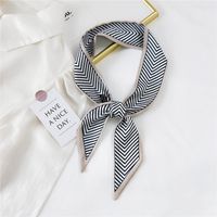 Fashion Streamer Printing Bow Silk Scarf Wholesale sku image 9