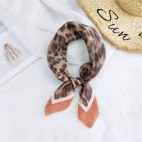 Fashion Leopard Print Cotton Linen Small Square Silk Scarf Wholesale sku image 5