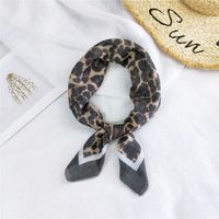 Fashion Leopard Print Cotton Linen Small Square Silk Scarf Wholesale sku image 10