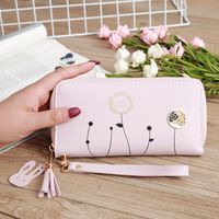 Korean Printing Medium Long Single Pull Wallet Wholesale sku image 6