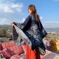 New Outdoor Travel Outing Printing Windproof Cape Shawl sku image 1