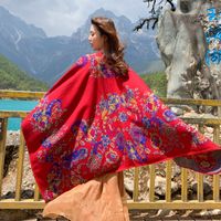 New Outdoor Travel Outing Printing Windproof Cape Shawl sku image 2