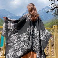New Outdoor Travel Outing Printing Windproof Cape Shawl sku image 3