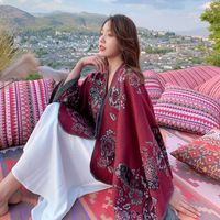 New Outdoor Travel Outing Printing Windproof Cape Shawl sku image 4