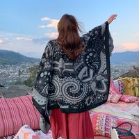 New Outdoor Travel Floral Cloak Shawls sku image 1