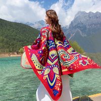 New Outdoor Travel Floral Cloak Shawls sku image 2