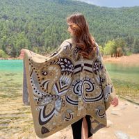 New Outdoor Travel Floral Cloak Shawls sku image 4