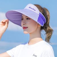 Chapeau Haut De Forme Vide Anti-ultraviolet Coréen À Gros Bord Couleur Contrastée sku image 1