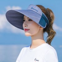 Korean Big Brim Contrast Color Anti-ultraviolet Empty Top Hat sku image 4