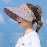 Korean Big Brim Contrast Color Anti-ultraviolet Empty Top Hat sku image 5