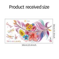 New Cartoon Color Feather Dragonfly Children's Wall Stickers sku image 1