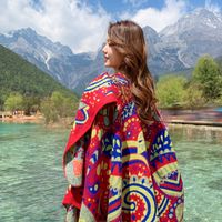 New Outdoor Travel Floral Cloak Shawls main image 4