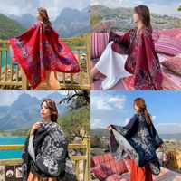 New Outdoor Travel Outing Printing Windproof Cape Shawl main image 1