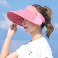 Chapeau Haut De Forme Vide Anti-ultraviolet Coréen À Gros Bord Couleur Contrastée main image 4