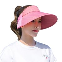 Chapeau Haut De Forme Vide Anti-ultraviolet Coréen À Gros Bord Couleur Contrastée main image 3