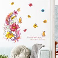 New Cartoon Color Feather Flowers Children's Wall Stickers main image 4