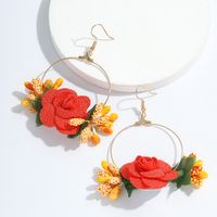 Ethnic Style Flower Cloth No Inlaid Earrings main image 6