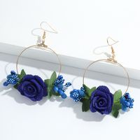 Ethnic Style Flower Cloth No Inlaid Earrings main image 5