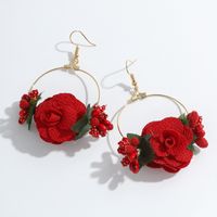 Ethnic Style Flower Cloth No Inlaid Earrings main image 4