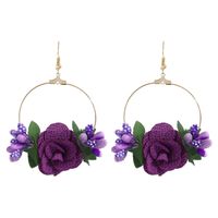 Style Ethnique Fleur Chiffon Pas D'incrustation Des Boucles D'oreilles main image 3