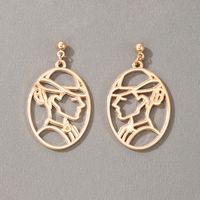Fashion Abstract Face Hollow Earrings main image 3